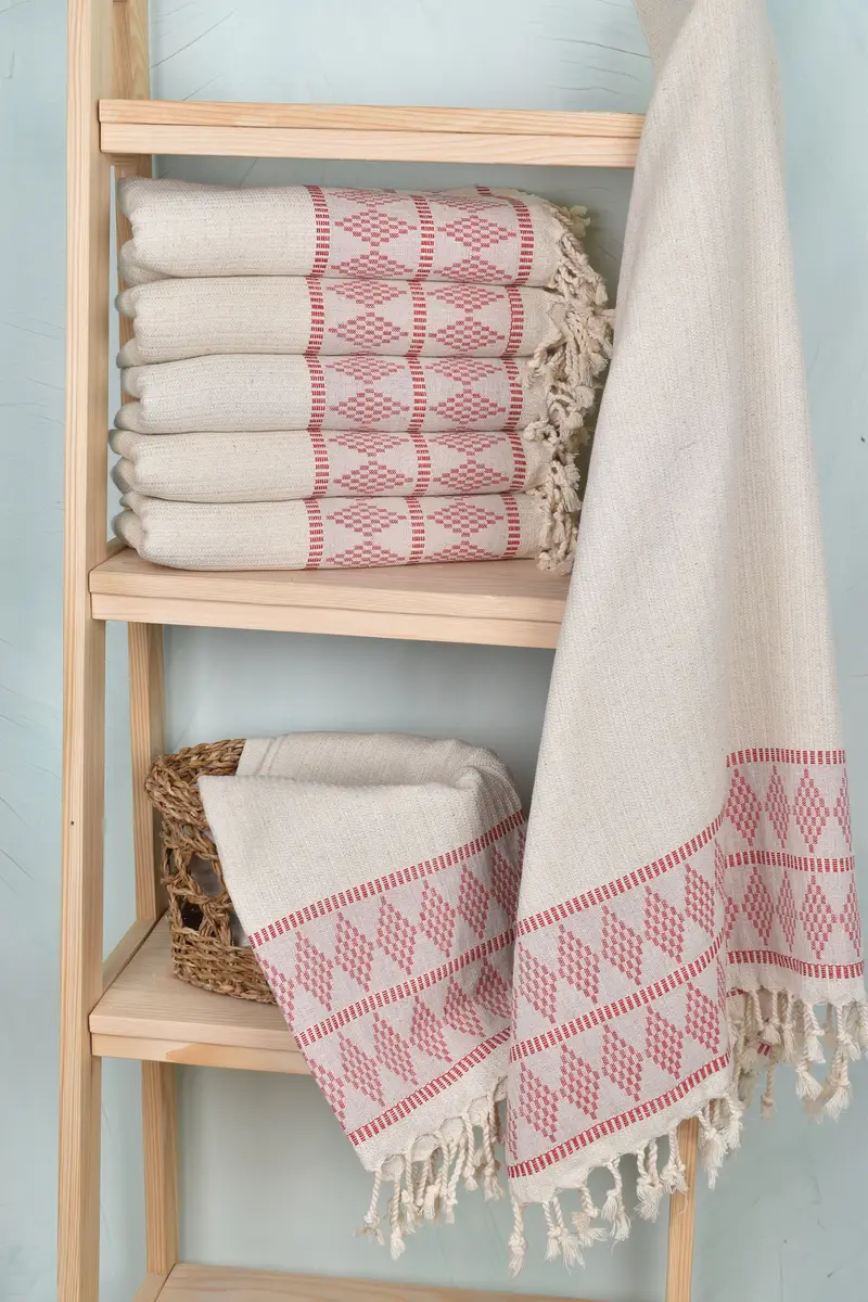 Custom Wedding Gift, Lightweight Turkish towel, 70x36 Linen Kilim Design Towel, Girls Weekend Favors, Wedding Gifts Towel, Home Decor Towel - 3