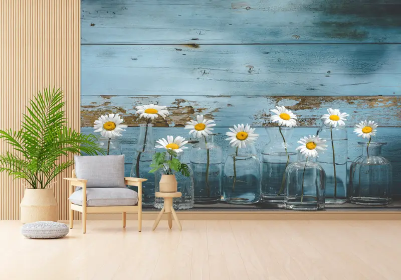 Zarif Papatya Sevgilisi Baskılı Duvar Kağıdı: Çiftlik Evi Elegance