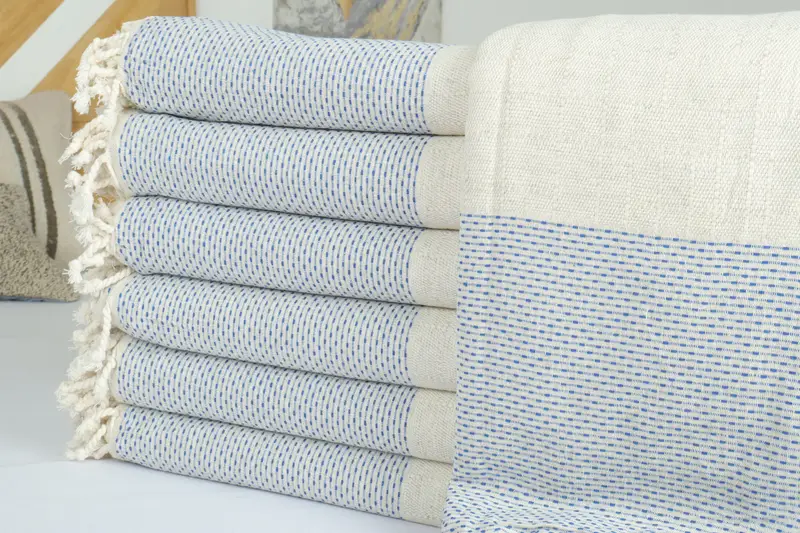 Bridal Shower Gift, Decorative Blanket, Beach Theme Bachelorette Party, Bridesmaid Gifts, 96x96 Cotton Polka Dot Towel, Organic Throw, Couch Blanket - 2