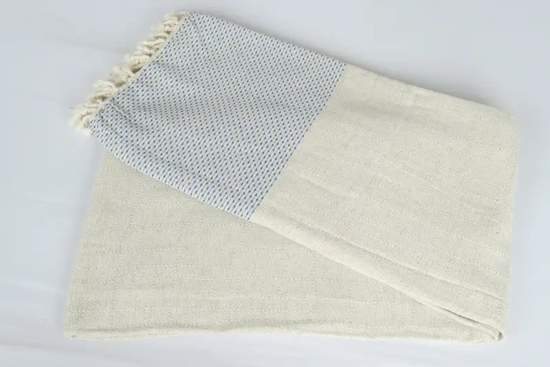 Bridal Shower Gift, Decorative Blanket, Beach Theme Bachelorette Party, Bridesmaid Gifts, 96x96 Cotton Polka Dot Towel, Organic Throw, Couch Blanket - 6