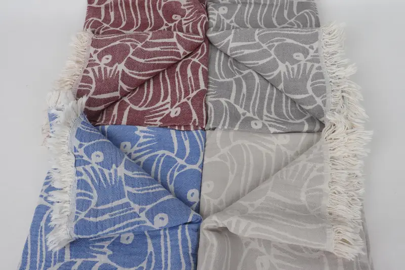 Employee Gifts, Beach Towel Bulk, Bachelorette Party Gifts, Custom Beach Towel, 70x36 Cotton Fish Design Towel, Turkish towel, Oversized Beach Towel - 5
