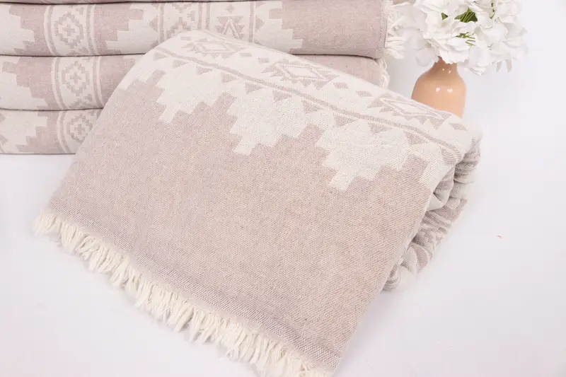 Boho Throw Blankets, Bachelorette Party Favors, Gifts For Him, 92x80 Cotton Kilim Towel, Aesthetic Blanket, Bridesmaid Gifts, Turkish Cotton Blanket - 4