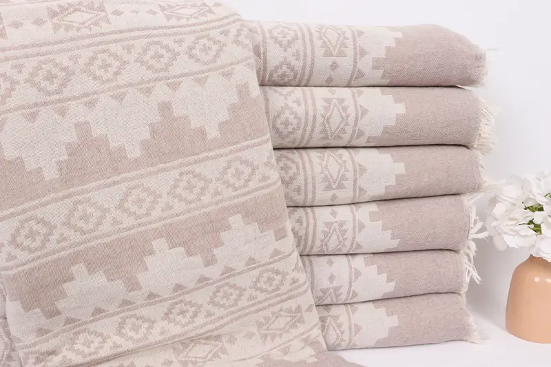 Boho Throw Blankets, Bachelorette Party Favors, Gifts For Him, 92x80 Cotton Kilim Towel, Aesthetic Blanket, Bridesmaid Gifts, Turkish Cotton Blanket - 1