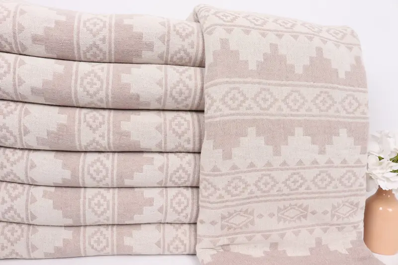 Boho Throw Blankets, Bachelorette Party Favors, Gifts For Him, 92x80 Cotton Kilim Towel, Aesthetic Blanket, Bridesmaid Gifts, Turkish Cotton Blanket - 2