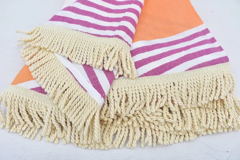 Wedding Gifts Towel, Wedding For Favor, 64x64 Cotton Striped Round Towel, Handmade Turkish hammam towel, Wedding Gift, Personalized Bridesmaid Gift - 8
