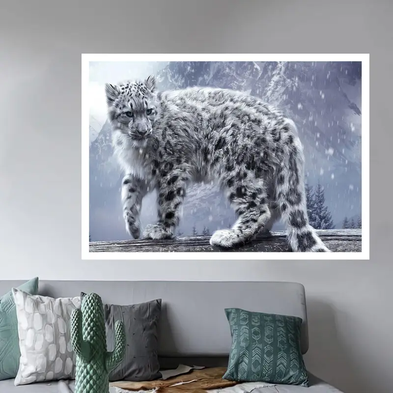 Elegant Winter Wildlife Printed Glass for Modern Man Cave Decor