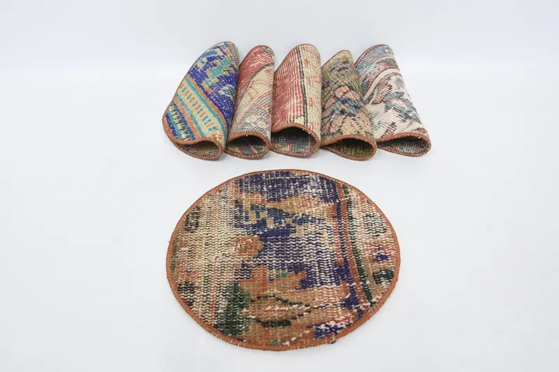 Böhmische Tischsets in Blau und Beige, 76,2 cm, Western- und Cowboy-Dekor