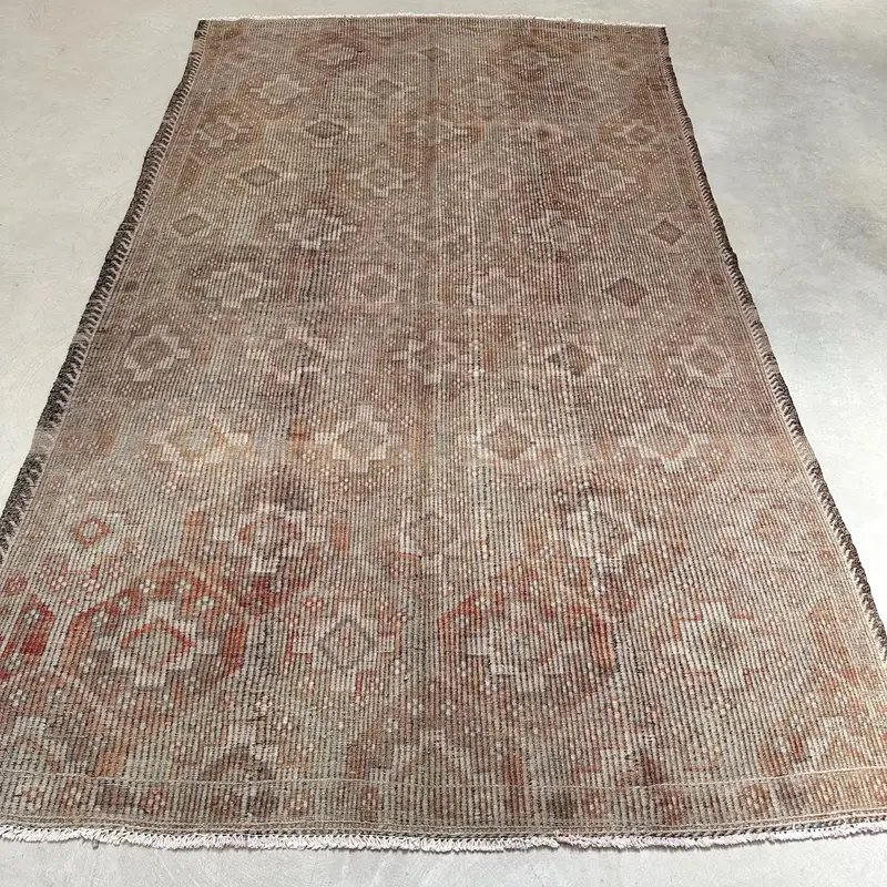 Canlı Turuncu Halı, 5,8x9,6 ft İran Desenli