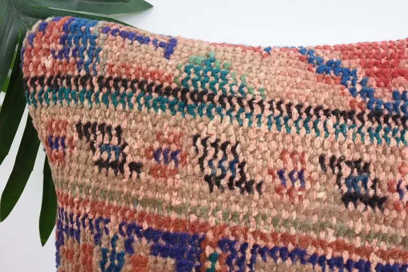 Turkish Pillow, Ethnical Kilim Rug Pillow, Kilim Cushion Sham, 12x12 Red Pillow Cover, Decorative Bolster Pillow, Cushion Cover - 2