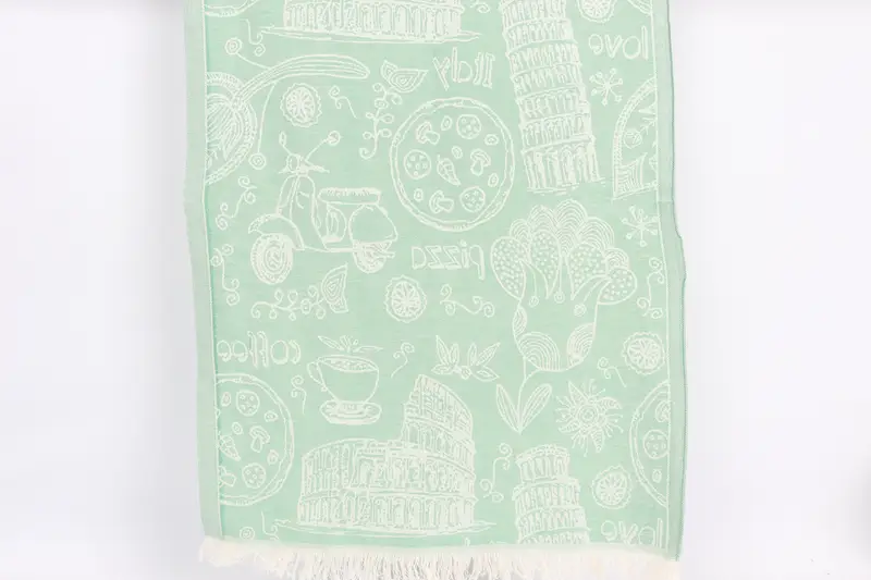Gift Towel, Organic Towel, Turkish Towel Hand Towel, Gym Towel, Small Bath Towels, 28x20 Cotton Italian Symbols Design Towel, Custom Hand Towel - 1