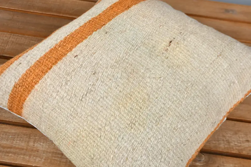 Kilim Cushion Sham, Home Decor Pillow, Throw Kilim Pillow, Pattern Throw Pillow Sham, Pillow, Farmhouse Pillow Cover, 12x12 Beige Pillow Sham - 4