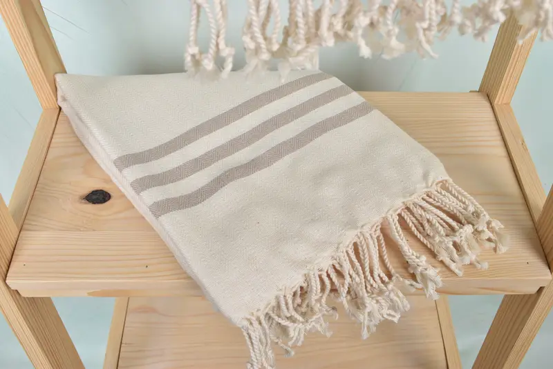 Anniversary Gift For Her, Authentic Turkish hammam peshtemal, 70x40 Cotton Striped Towel, Housewarming Gift, Beach Towel Gift, Turkish beach towel - 5