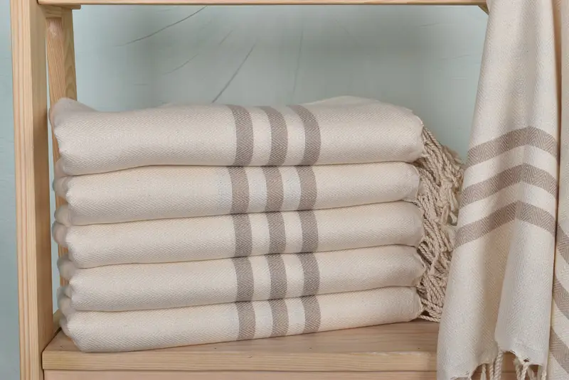 Anniversary Gift For Her, Authentic Turkish hammam peshtemal, 70x40 Cotton Striped Towel, Housewarming Gift, Beach Towel Gift, Turkish beach towel - 2