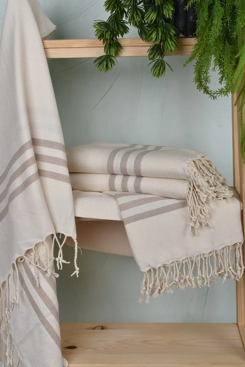 Anniversary Gift For Her, Authentic Turkish hammam peshtemal, 70x40 Cotton Striped Towel, Housewarming Gift, Beach Towel Gift, Turkish beach towel - 6