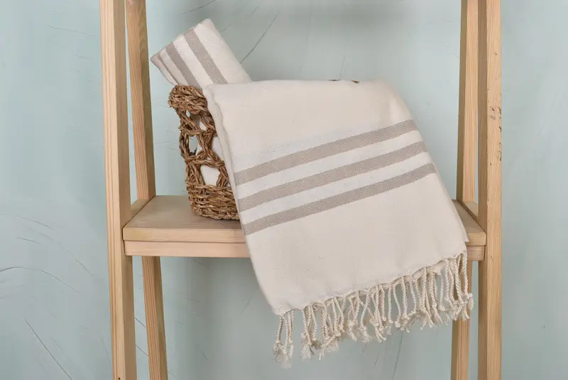 Anniversary Gift For Her, Authentic Turkish hammam peshtemal, 70x40 Cotton Striped Towel, Housewarming Gift, Beach Towel Gift, Turkish beach towel - 4