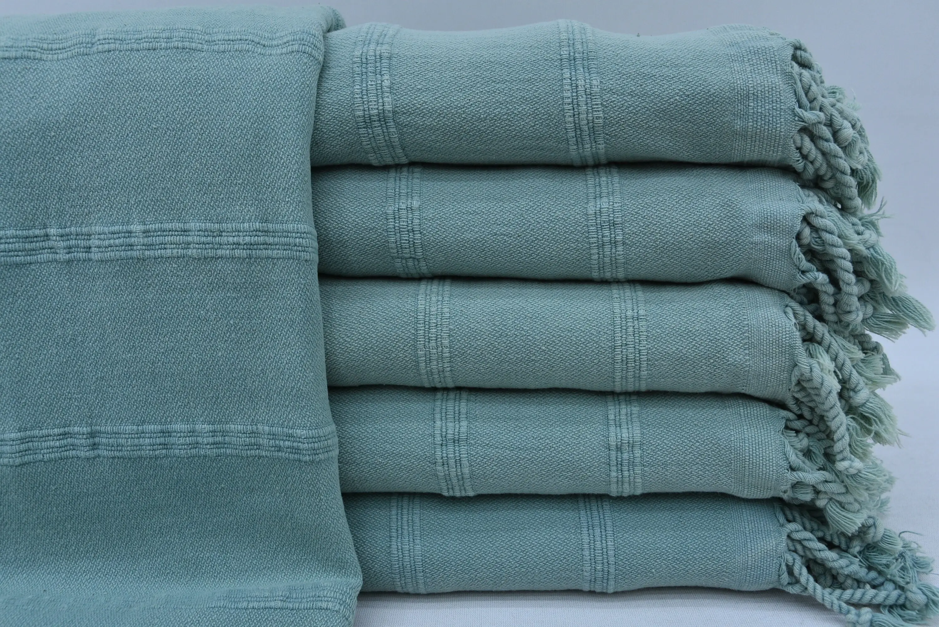 Decorative Turkish Towel Green, Beach Towel, 36x66 - 1