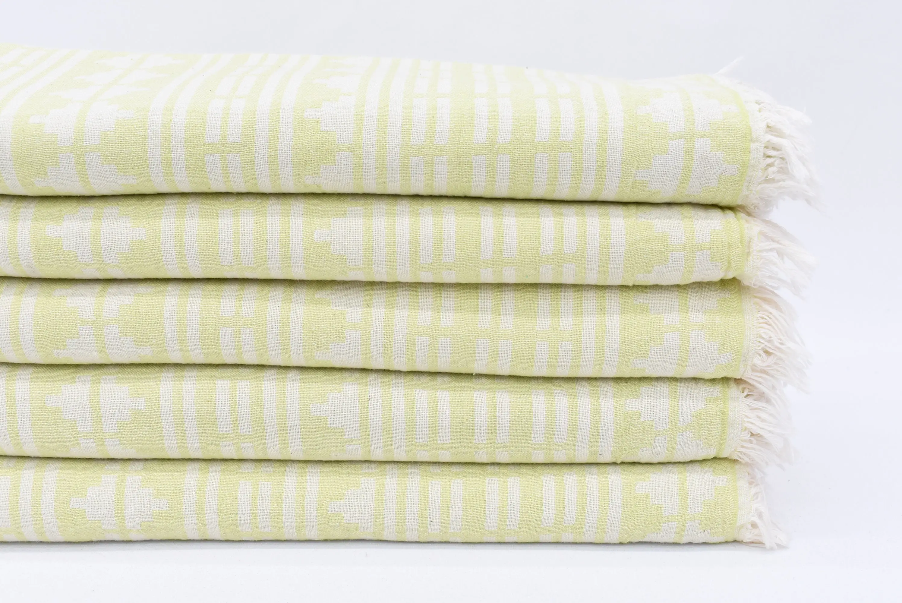 Personalized Bridesmaid Gift Pistachio Green Kilim Design Towel, 70x40 Inches - 1