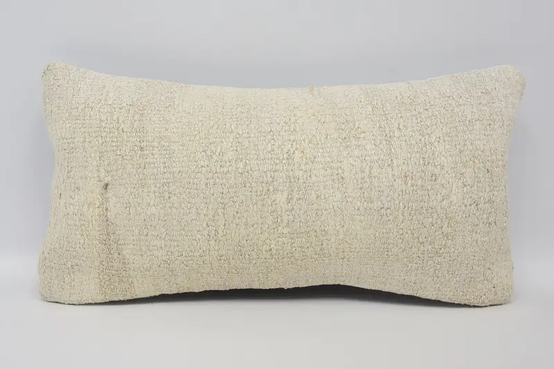 Turkish Beige Bohemian Pillow, Gift 8x16 inch Bench Cushion Case - 1