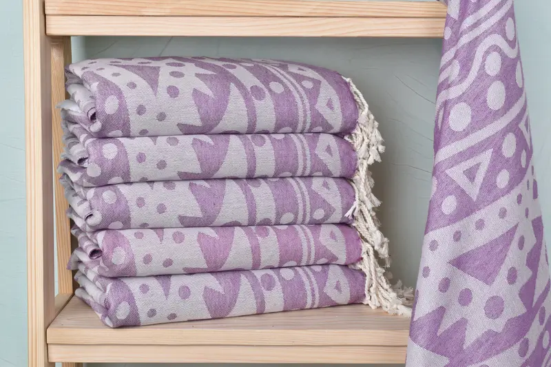 Wedding Favors, 70x40 Cotton Round Pattern Towel, Spa Towel, Cute Beach Towel, Turkish towel, Anniversary Gift For Her, Bachelorette Party Gift - 2