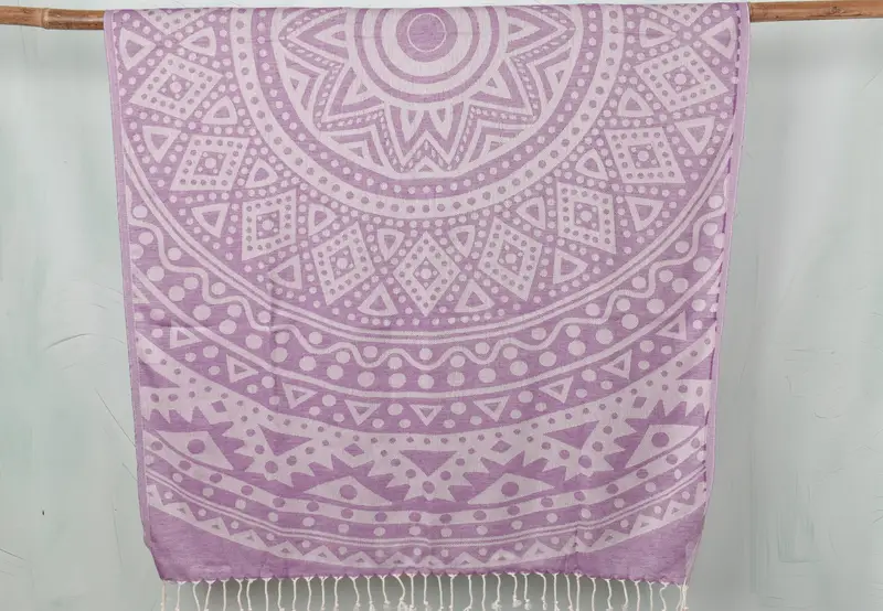 Wedding Favors, 70x40 Cotton Round Pattern Towel, Spa Towel, Cute Beach Towel, Turkish towel, Anniversary Gift For Her, Bachelorette Party Gift - 1