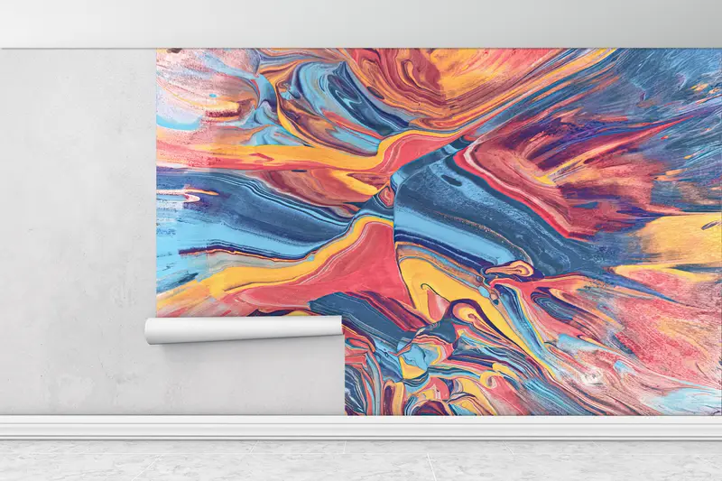Colorful Abstract Wall Painting,Colorful,Custom Wall Paper,Wall Paper Peel and Stick,Modern Wall Paper,Modern Wall Mural, - 10