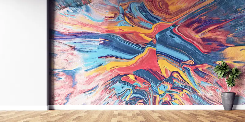 Colorful Abstract Wall Painting,Colorful,Custom Wall Paper,Wall Paper Peel and Stick,Modern Wall Paper,Modern Wall Mural, - 7