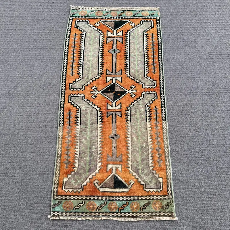 Orange Ombré Rug, 1.2x3.3 ft Vibrant Decor