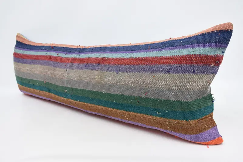 Sofa Bolster Pillow Cover, Decorative Bolster Cushion Case, 16x48 Green Pillow, Kilim Pillow, Boho Pillow, Vintage Pillow, Pillow, Bed Cushion - 4