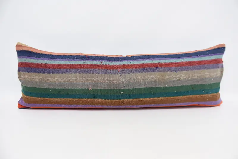 Sofa Bolster Pillow Cover, Decorative Bolster Cushion Case, 16x48 Green Pillow, Kilim Pillow, Boho Pillow, Vintage Pillow, Pillow, Bed Cushion - 1