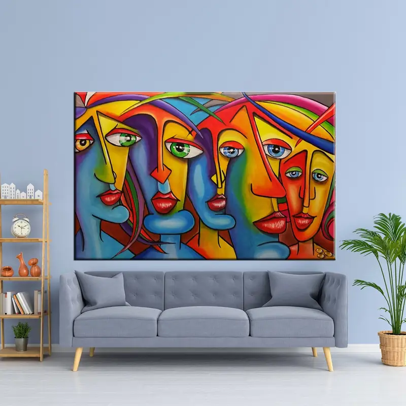 Abstract Face Canvas, Face Portrait Canvas, Portrait Wall Art, Abstract Canvas, Abstract Wall Art, Modern Wall Art, Modern Canvas, - 2