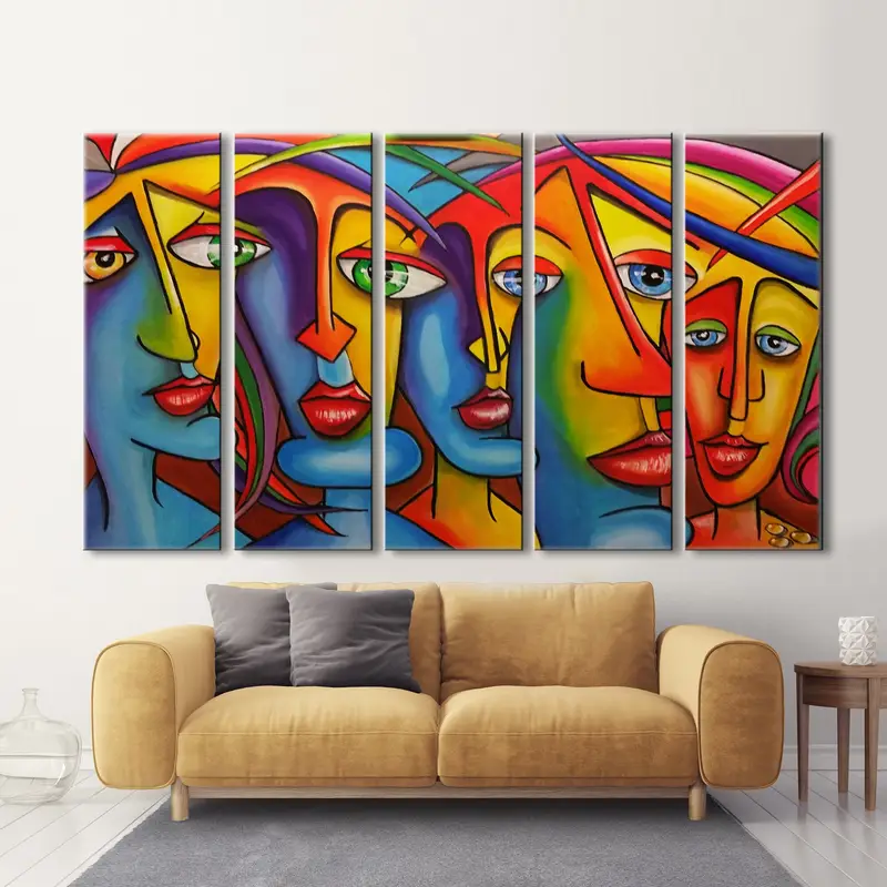 Abstract Face Canvas, Face Portrait Canvas, Portrait Wall Art, Abstract Canvas, Abstract Wall Art, Modern Wall Art, Modern Canvas, - 4