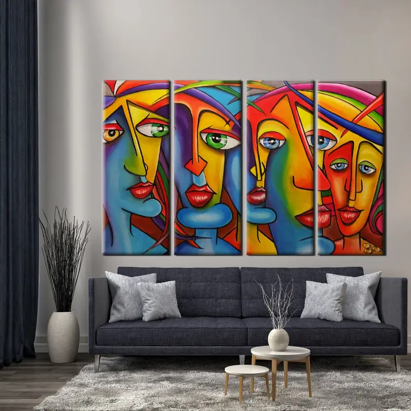 Abstract Face Canvas, Face Portrait Canvas, Portrait Wall Art, Abstract Canvas, Abstract Wall Art, Modern Wall Art, Modern Canvas, - 3