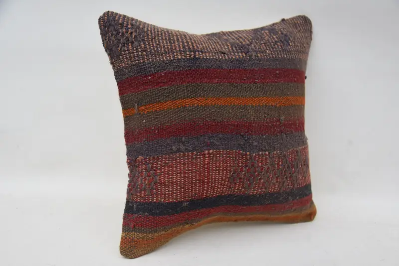 12x12 Red Cushion, Traditional Pillow Sham, Pillow for Couch, Cushion Cover, Custom Cushion, Boho Pillow, Retro Pillow Cover, Kilim Cushion Sham - 2