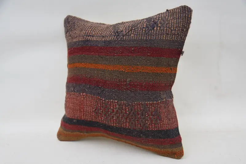 12x12 Red Cushion, Traditional Pillow Sham, Pillow for Couch, Cushion Cover, Custom Cushion, Boho Pillow, Retro Pillow Cover, Kilim Cushion Sham - 3