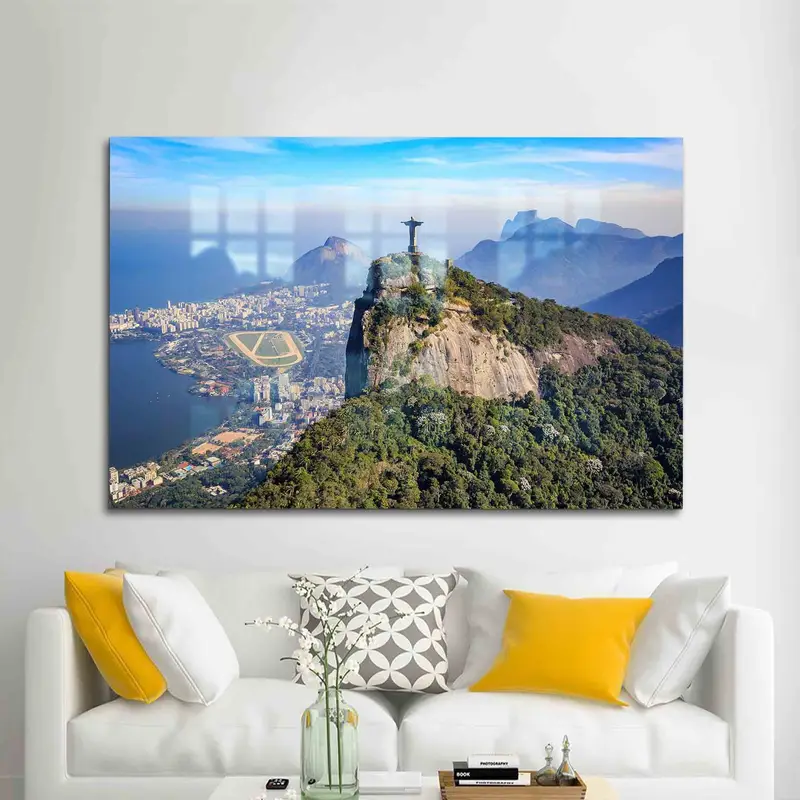 Rio de Janeiro Şehir Manzarası Tasarımlı Baskılı Cam