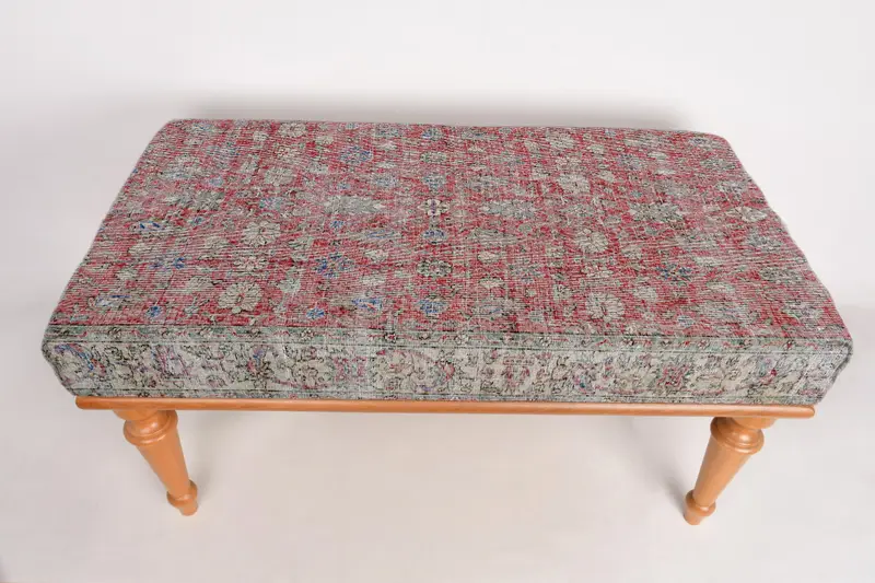 モジュール式オットマンセット、キリム風のウールブレンドオットマン