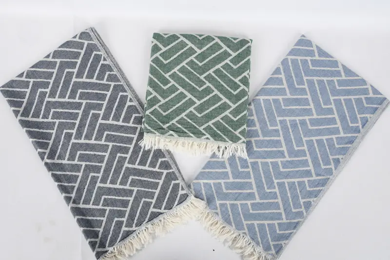 Monogrammed Hand Towel, Bride Gift, Personalized Hand Towel, Summer Gift, Personalized Gifts, 44x24 Cotton Geometric Towel, Bachelorette Party Items - 6