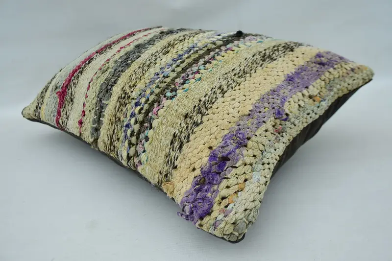 Comfy Throw Cushion Cover, Pillow for Sofa, Sofa Pillow Case, Kilim Pillow, Cushion, Handmade Kilim Cushion, 16x24 Beige Cushion - 6