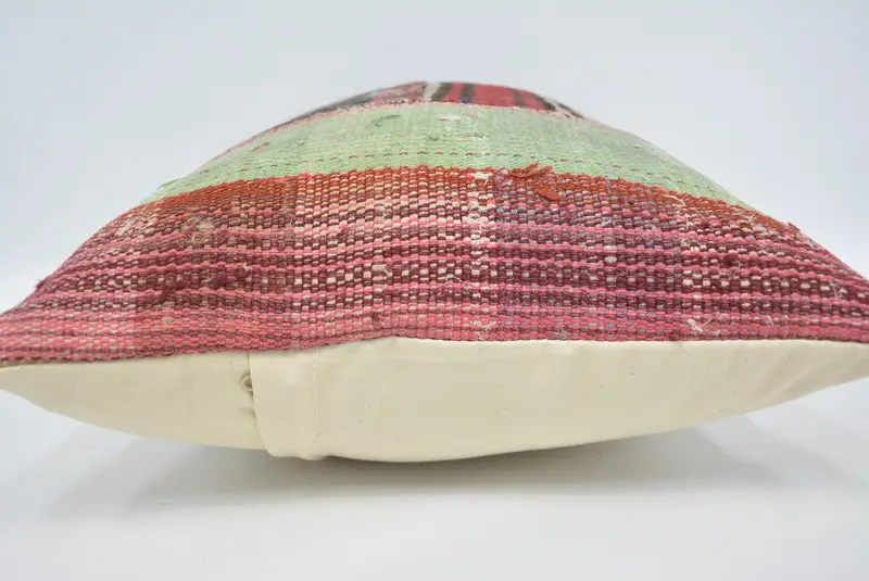 Square Throw Pillow, Pillow Case, Vintage Pillow, Interior Designer Pillow, Home Decor Pillow, 16x24 Red Pillow Cover, Pastel Cushion, Ikat Pillow - 5