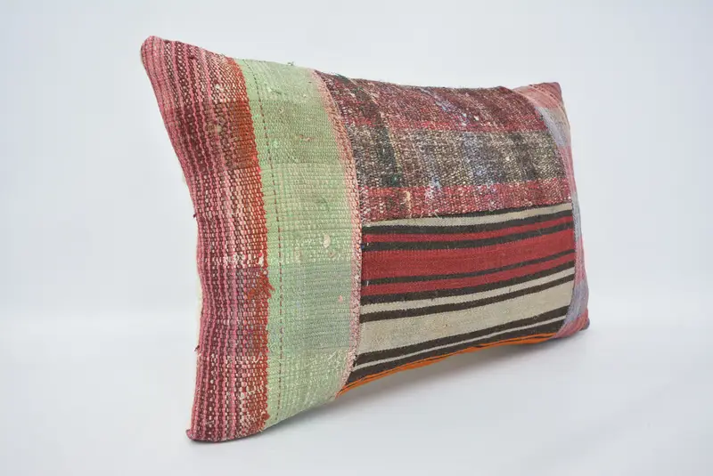 Square Throw Pillow, Pillow Case, Vintage Pillow, Interior Designer Pillow, Home Decor Pillow, 16x24 Red Pillow Cover, Pastel Cushion, Ikat Pillow - 3