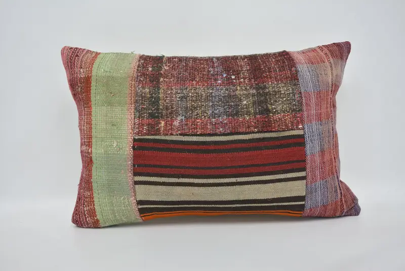Square Throw Pillow, Pillow Case, Vintage Pillow, Interior Designer Pillow, Home Decor Pillow, 16x24 Red Pillow Cover, Pastel Cushion, Ikat Pillow - 1