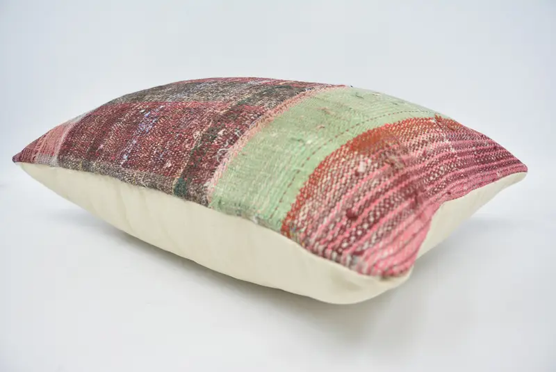 Square Throw Pillow, Pillow Case, Vintage Pillow, Interior Designer Pillow, Home Decor Pillow, 16x24 Red Pillow Cover, Pastel Cushion, Ikat Pillow - 6