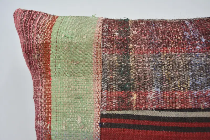 Square Throw Pillow, Pillow Case, Vintage Pillow, Interior Designer Pillow, Home Decor Pillow, 16x24 Red Pillow Cover, Pastel Cushion, Ikat Pillow - 2