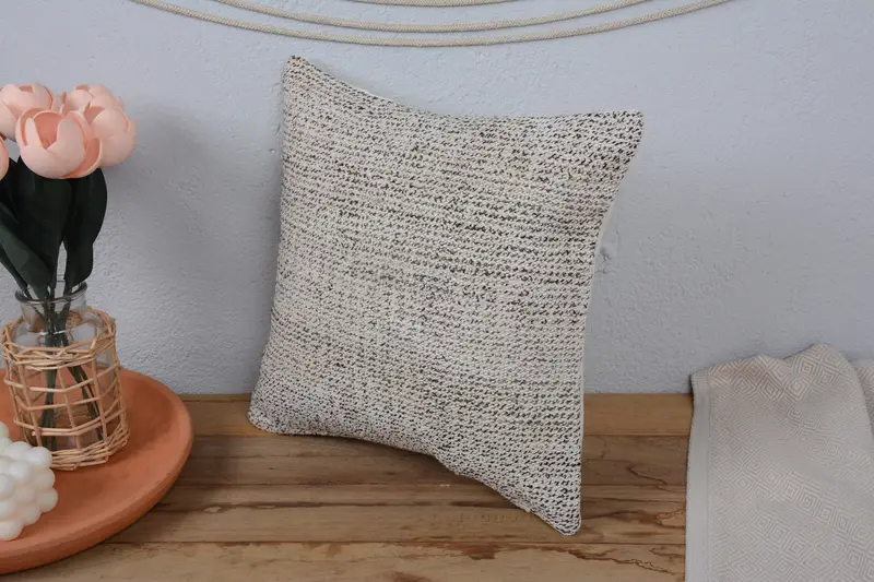 Ethnic Pillow Cover Pillow, Pillow for Couch, 14x14 White Cushion Cover, Antique Pillows, Pillow Cover, Turkish Pillow, Natural Cushion Cover - 4