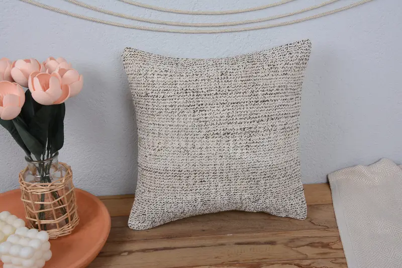 Ethnic Pillow Cover Pillow, Pillow for Couch, 14x14 White Cushion Cover, Antique Pillows, Pillow Cover, Turkish Pillow, Natural Cushion Cover - 2