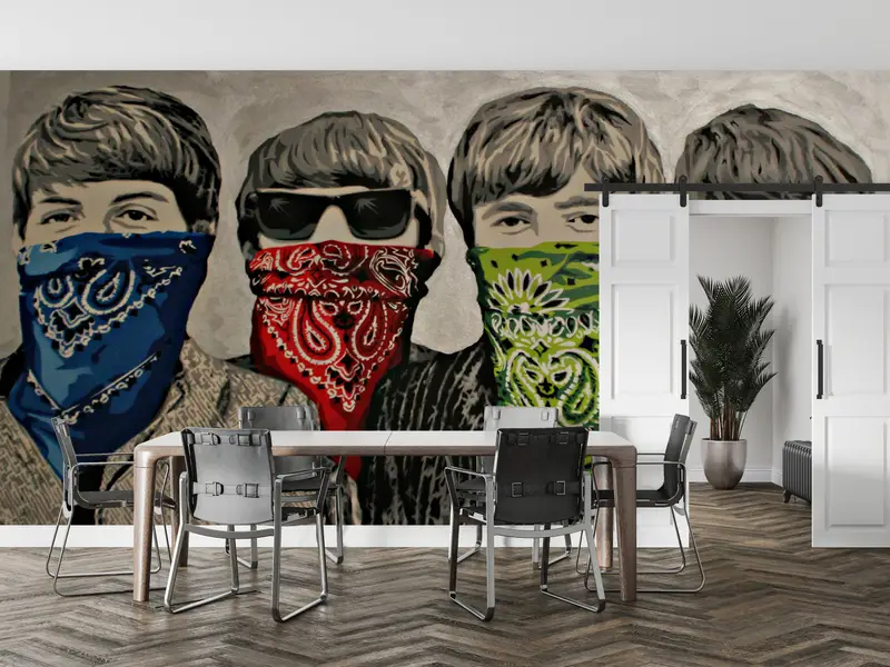 Banksy Bandanas Wanddruck, abstrakte Wallpapier, Graffiti Street Wall Art, The Beatles Wall Mural, Malt Wallpapier, Banksy Wallpaper, - 6