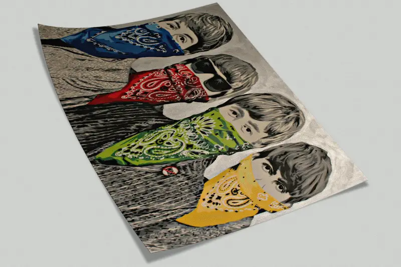Banksy Bandanas Wanddruck, abstrakte Wallpapier, Graffiti Street Wall Art, The Beatles Wall Mural, Malt Wallpapier, Banksy Wallpaper, - 8