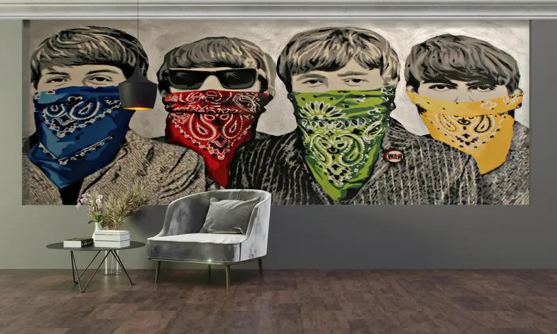 Banksy Bandanas Wanddruck, abstrakte Wallpapier, Graffiti Street Wall Art, The Beatles Wall Mural, Malt Wallpapier, Banksy Wallpaper, - 2