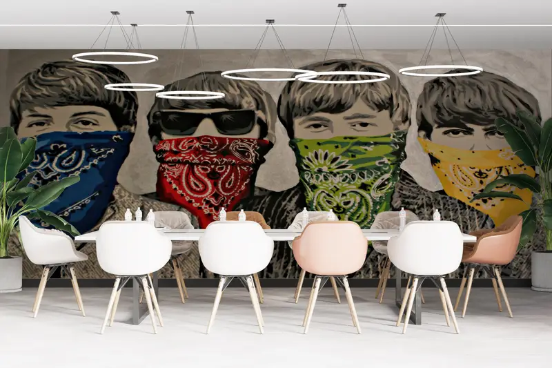 Banksy Bandanas Wanddruck, abstrakte Wallpapier, Graffiti Street Wall Art, The Beatles Wall Mural, Malt Wallpapier, Banksy Wallpaper, - 7