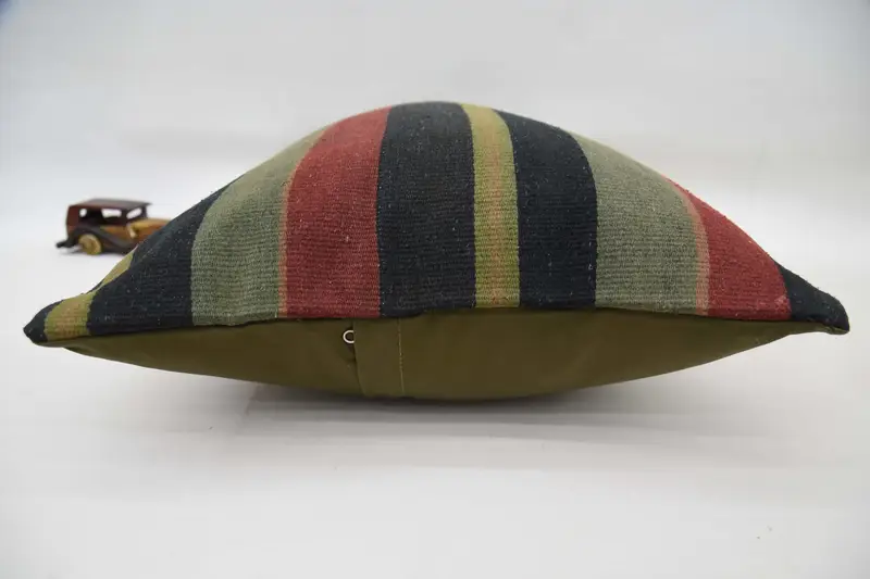 Vintage Kilim Pillow, Home Decor Pillow, Sustainable Cushion Cover, Boho Pillow, 20x28 Green Pillow Cover, Ikat Pillow Sham, Pillow Cover - 6